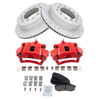 TRQ® - Performance Ceramic Rear Brake Kit with Calipers
