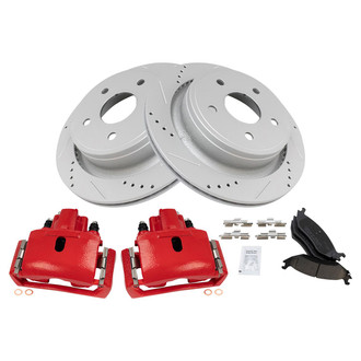 TRQ® - Performance Ceramic Rear Brake Kit with Calipers