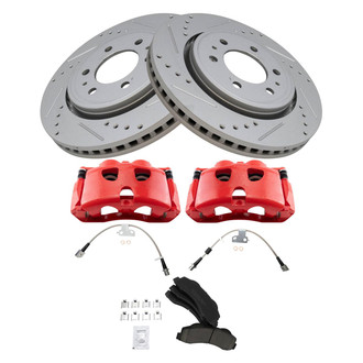 TRQ® - Performance Ceramic Front Brake Kit with Calipers and Hoses