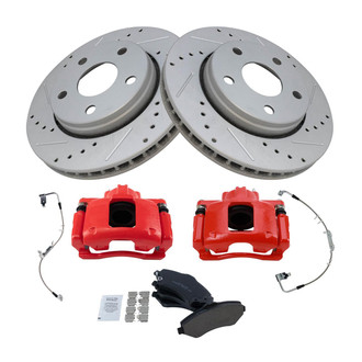 TRQ® - Performance Ceramic Front Brake Kit with Calipers and Hoses