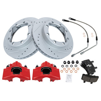 TRQ® - Performance Ceramic Front Brake Kit with Calipers and Hoses