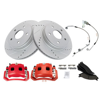 TRQ® - Performance Ceramic Front Brake Kit with Calipers and Hoses