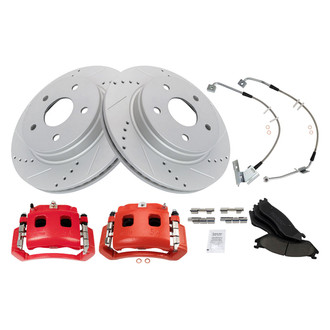TRQ® - Performance Ceramic Front Brake Kit with Calipers and Hoses