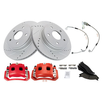 TRQ® - Performance Ceramic Front Brake Kit with Calipers and Hoses