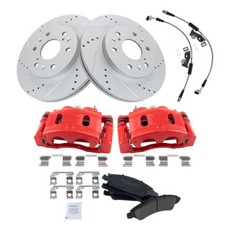 TRQ® - Performance Ceramic Brake Kit with Calipers and Hoses