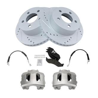 TRQ® - Performance Ceramic Front Brake Kit with Calipers and Hoses