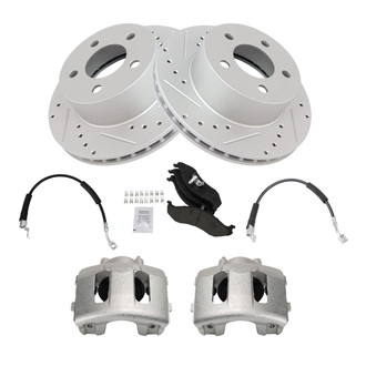 TRQ® - Performance Ceramic Brake Kit with Calipers and Hoses