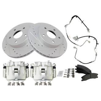 TRQ® - Performance Ceramic Brake Kit with Calipers and Hoses