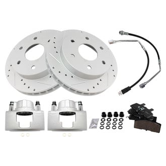 TRQ® - Performance Ceramic Front Brake Kit with Calipers and Hoses