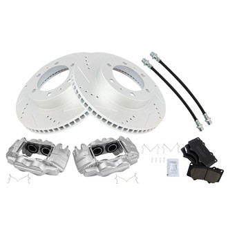 TRQ® - Performance Ceramic Front Brake Kit with Calipers and Hoses