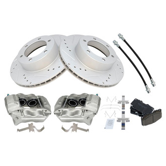 TRQ® - Performance Ceramic Front Brake Kit with Calipers and Hoses