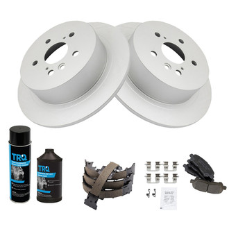TRQ® - Rear Disc Brake Kit with Ceramic Pads and Shoes