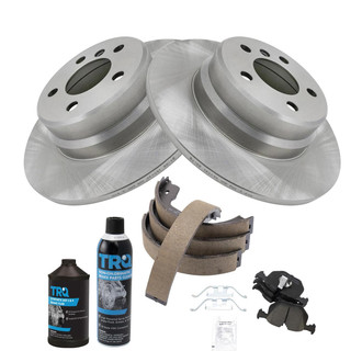 TRQ® - Rear Disc Brake Kit with Ceramic Pads and Shoes