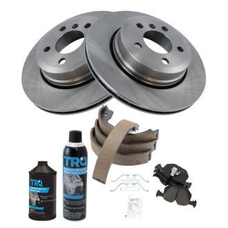 TRQ® - Rear Disc Brake Kit with Ceramic Pads and Shoes