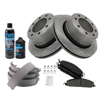 TRQ® - Rear Disc Brake Kit with Ceramic Pads and Shoes