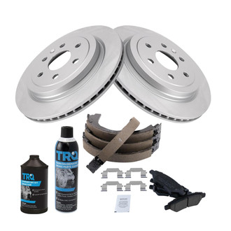 TRQ® - Rear Disc Brake Kit with Ceramic Pads and Shoes