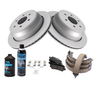 TRQ® - Rear Disc Brake Kit with Ceramic Pads and Shoes