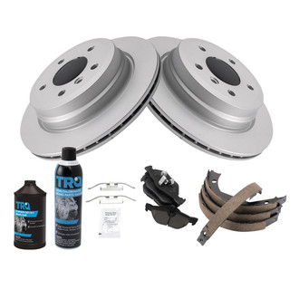 TRQ® - Rear Disc Brake Kit with Ceramic Pads and Shoes