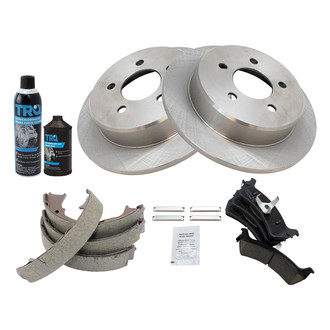 TRQ® - Rear Disc Brake Kit with Ceramic Pads and Shoes