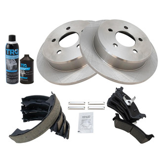 TRQ® - Rear Disc Brake Kit with Ceramic Pads and Shoes