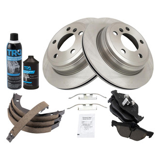 TRQ® - Rear Disc Brake Kit with Ceramic Pads and Shoes