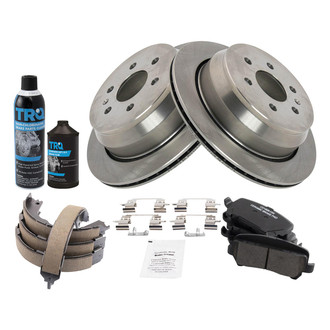 TRQ® - Rear Disc Brake Kit with Ceramic Pads and Shoes