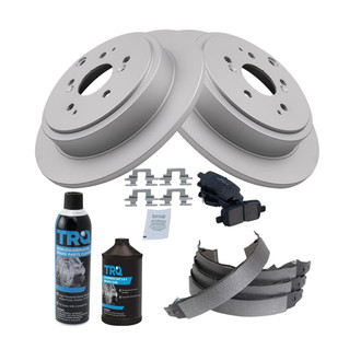 TRQ® - Rear Disc Brake Kit with Ceramic Pads and Shoes