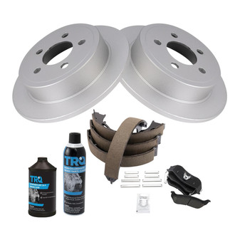 TRQ® - Rear Disc Brake Kit with Ceramic Pads and Shoes
