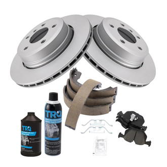 TRQ® - Rear Disc Brake Kit with Ceramic Pads and Shoes