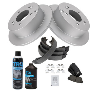 TRQ® - Rear Disc Brake Kit with Ceramic Pads and Shoes