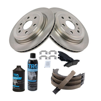 TRQ® - Rear Disc Brake Kit with Ceramic Pads and Shoes