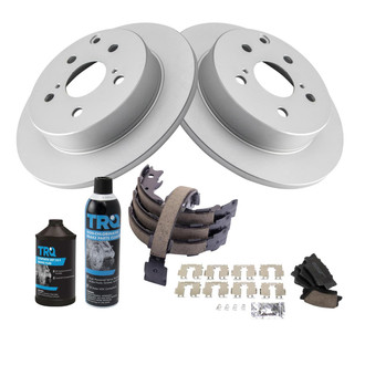 TRQ® - Rear Disc Brake Kit with Ceramic Pads and Shoes
