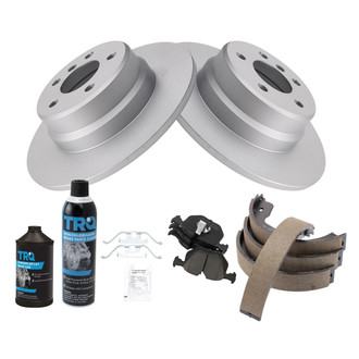 TRQ® - Rear Disc Brake Kit with Ceramic Pads and Shoes