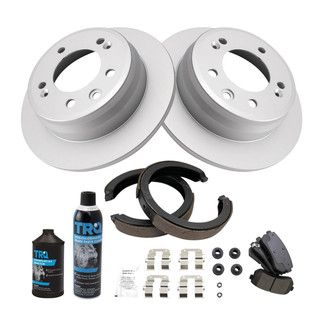 TRQ® - Rear Disc Brake Kit with Ceramic Pads and Shoes