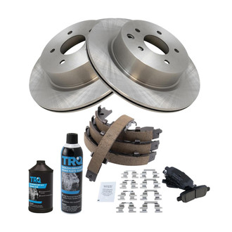 TRQ® - Rear Disc Brake Kit with Ceramic Pads and Shoes