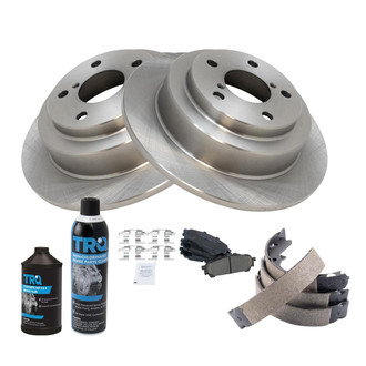 TRQ® - Rear Disc Brake Kit with Ceramic Pads and Shoes