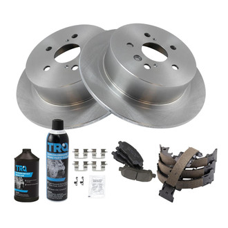 TRQ® - Rear Disc Brake Kit with Ceramic Pads and Shoes