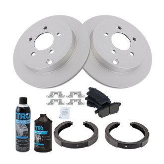 TRQ® - Rear Disc Brake Kit with Ceramic Pads and Shoes