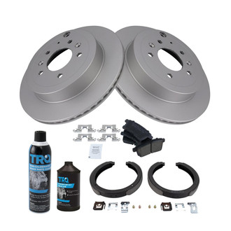 TRQ® - Rear Disc Brake Kit with Ceramic Pads and Shoes