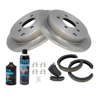 TRQ® - Rear Disc Brake Kit with Ceramic Pads and Shoes