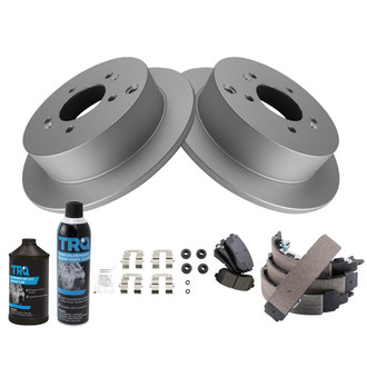 TRQ® - Rear Disc Brake Kit with Ceramic Pads and Shoes