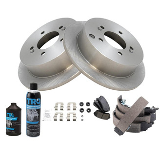 TRQ® - Rear Disc Brake Kit with Ceramic Pads and Shoes