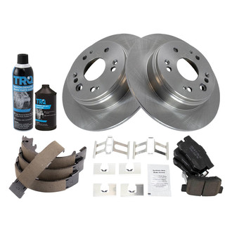 TRQ® - Rear Disc Brake Kit with Ceramic Pads and Shoes