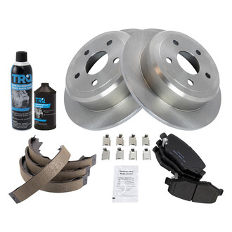 TRQ® - Rear Disc Brake Kit with Ceramic Pads and Shoes