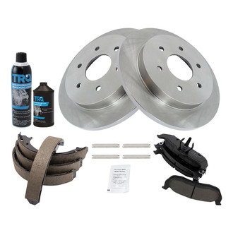 TRQ® - Rear Disc Brake Kit with Ceramic Pads and Shoes