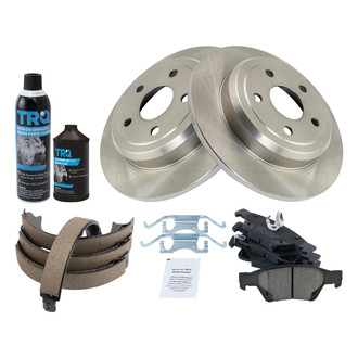 TRQ® - Rear Disc Brake Kit with Ceramic Pads and Shoes