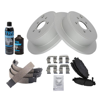 TRQ® - Rear Disc Brake Kit with Ceramic Pads and Shoes