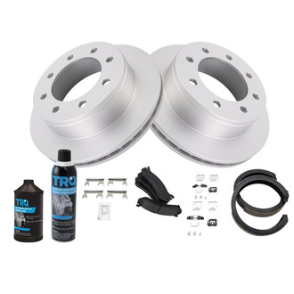 TRQ® - Rear Disc Brake Kit with Ceramic Pads and Shoes