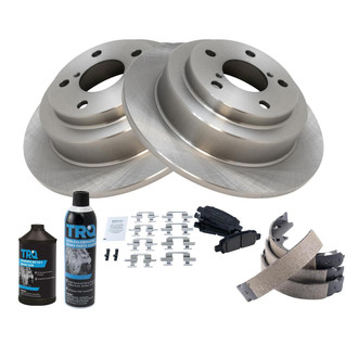 TRQ® - Rear Disc Brake Kit with Ceramic Pads and Shoes