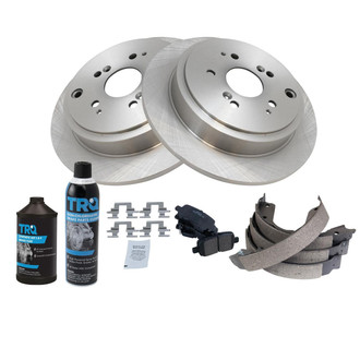 TRQ® - Rear Disc Brake Kit with Ceramic Pads and Shoes